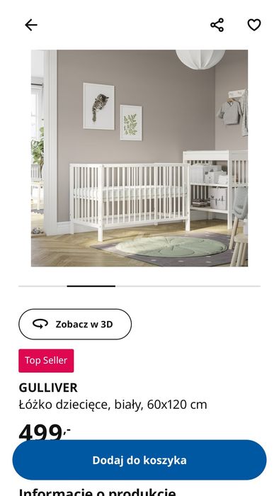 Łóżeczko IKEA Gulliver