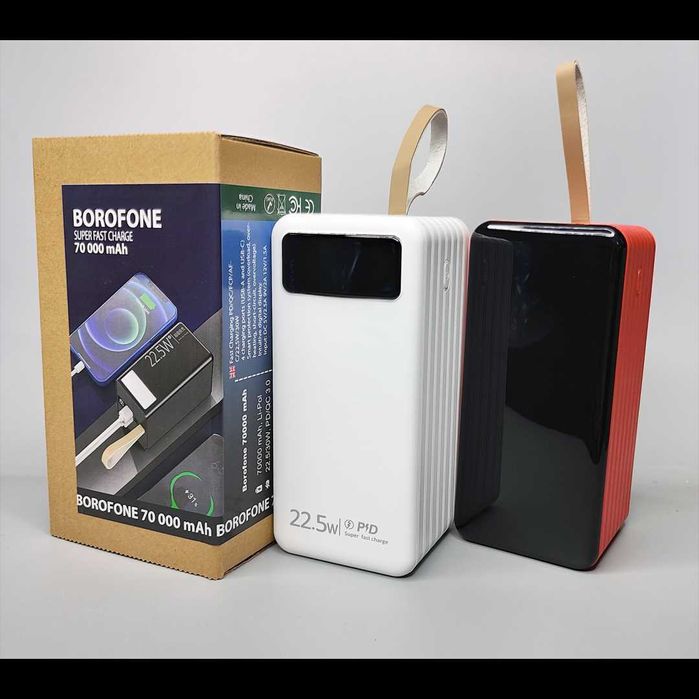 Повербанк Borofone 70000 мАч зарядка до 4 устройств, быстрая PD QC 3.0