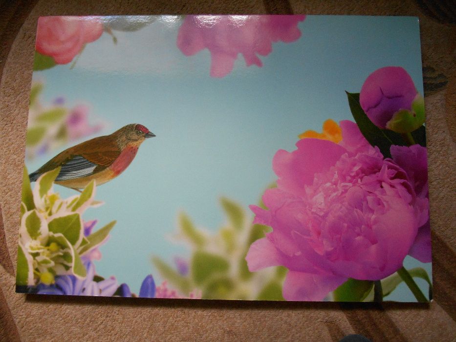 OBRAZ z widokiem - natura /kwiaty,ptak/ "IKEA"