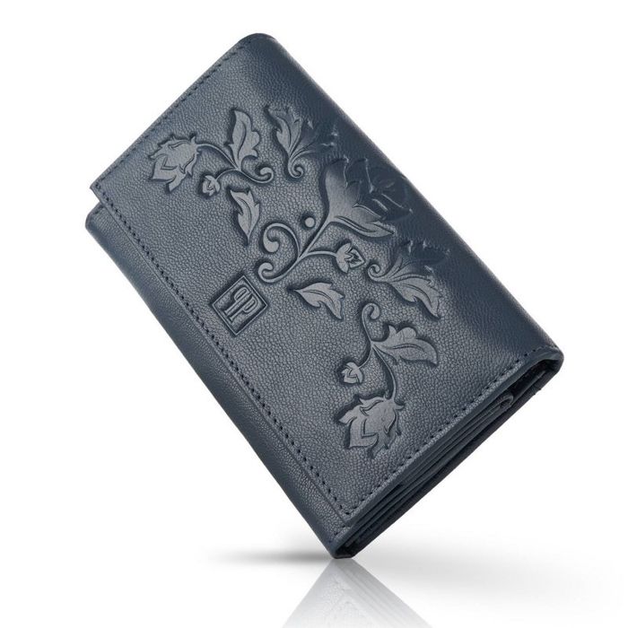 portfel damski granatowy skórzany paolo peruzzi t-45-db