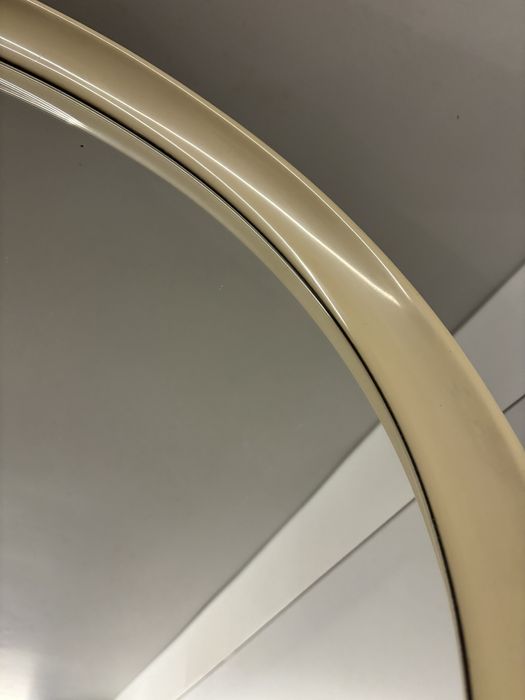 Vintage Okrągłe Lustro Space Age Atomic  Mega Design beżowy kolor Top