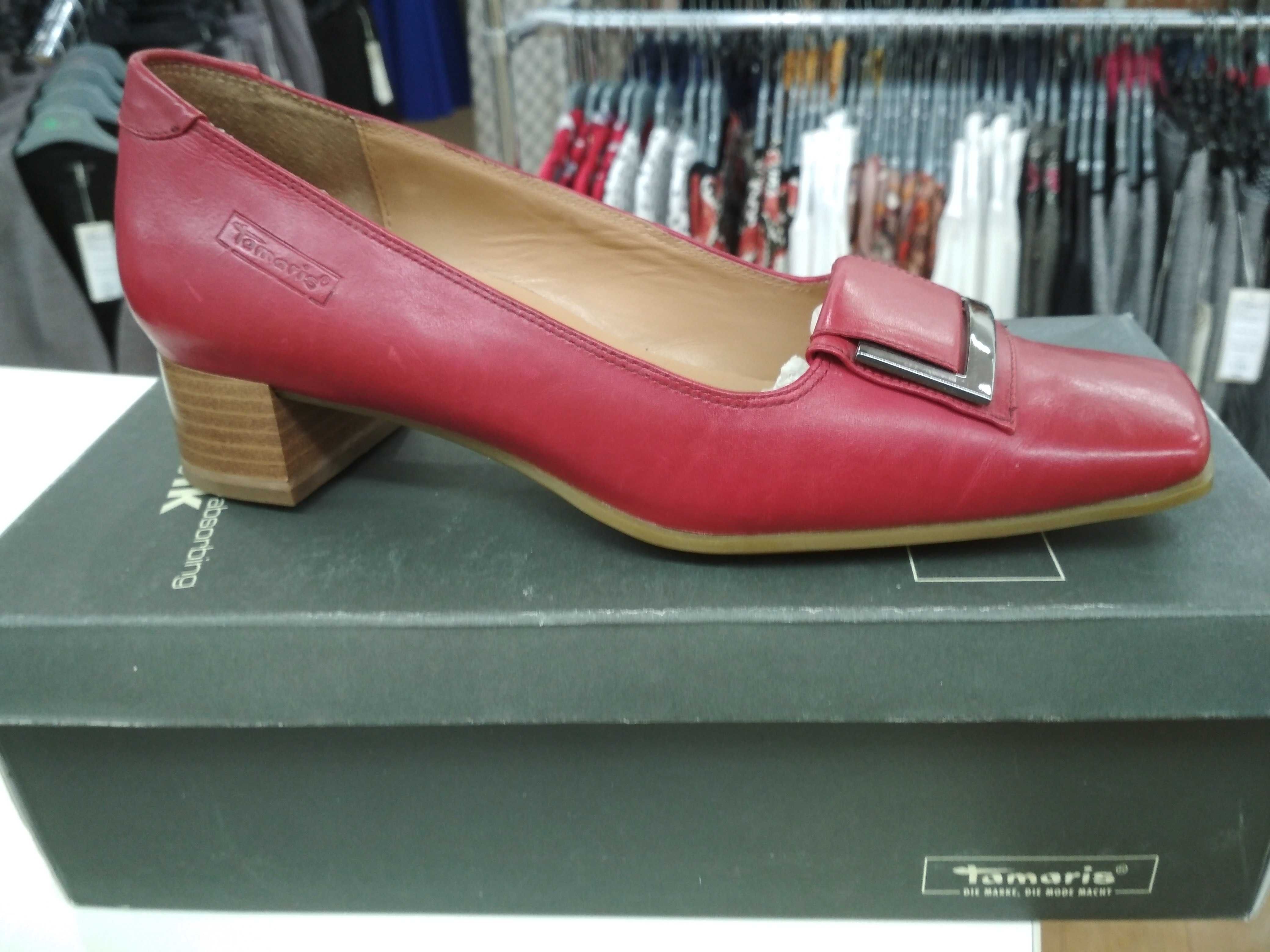 Туфли женские кожаные красные 38