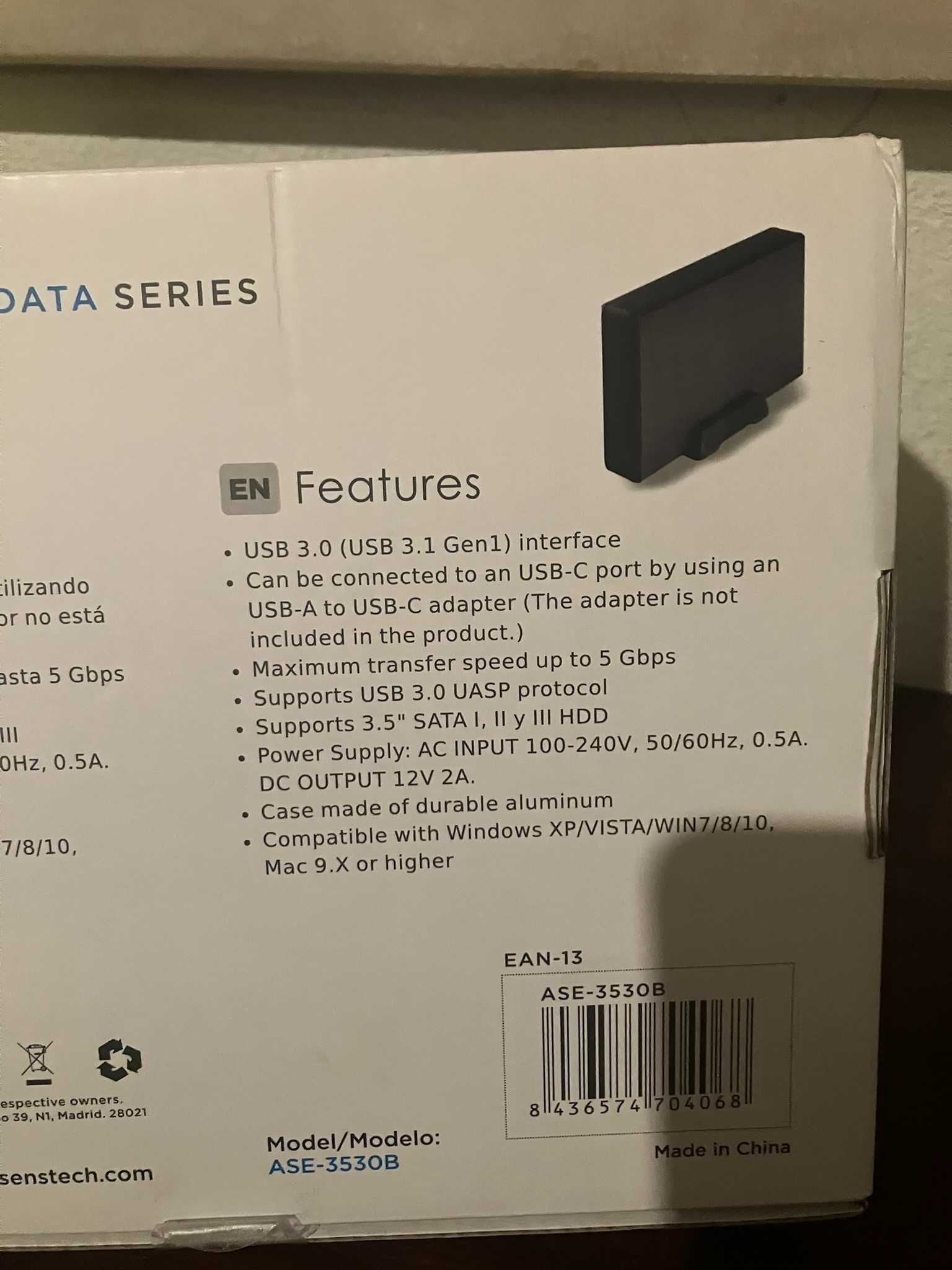 Caixa disco externo USB 3.0