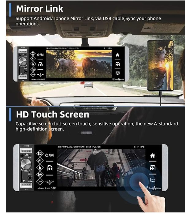 Автомагнітола 1din CarPlay _ AndroidAuto