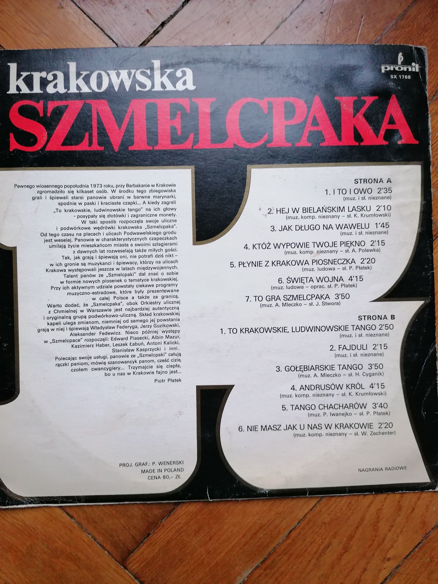 Krakowska Szmelcpaka ‎– Krakowska Szmelcpaka Pronit ‎– SX 1768 Vinyl,