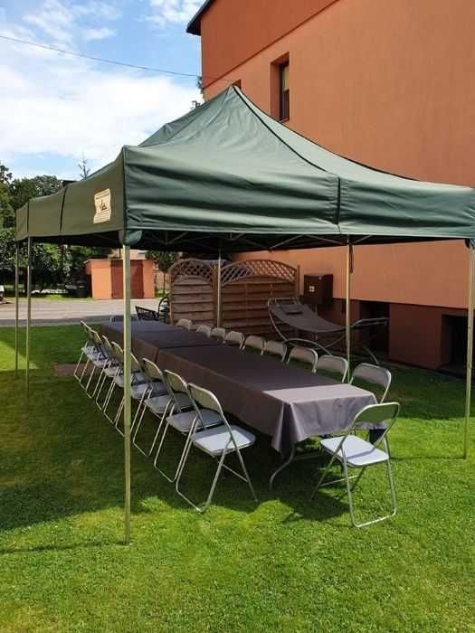 Stoły cateringowe Krzesła Namiot Zestaw na 20 osób Śląskie WYNAJEM
