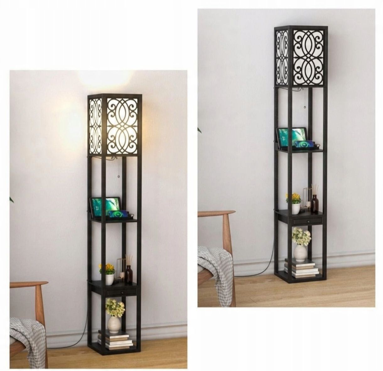 Lampa podłogowa Costway E27 40 W czarny
