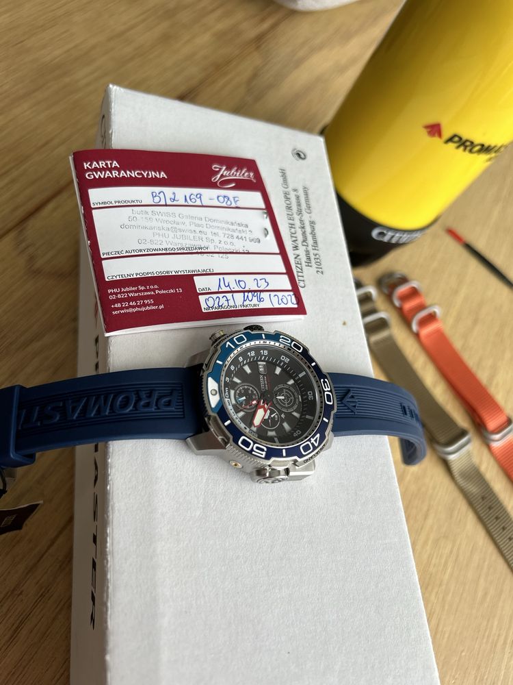 Citizen BJ2169-08E Promaster Aqualand JAK NOWY GWARANCJA Szafir Solar