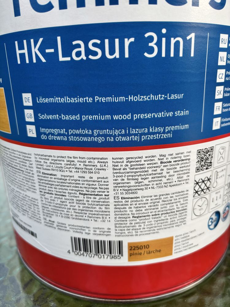 Remmers Impregnat HK- Lasur 3w1 drewno PINIA, 10 Litrów
