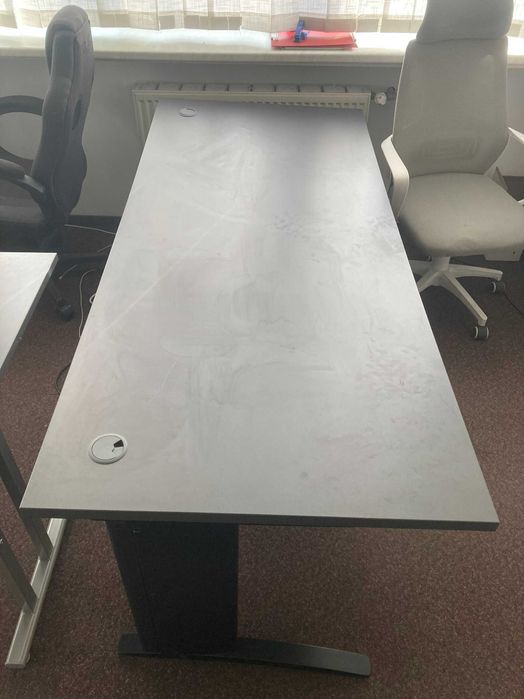 biurko szare, 80x180 cm.
