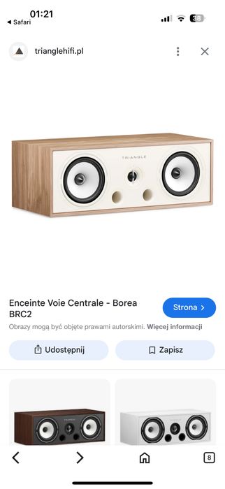 Okazja kolumna  centralna  TRIANGLE BOREA BRC1 JASNY DĄB Idealna