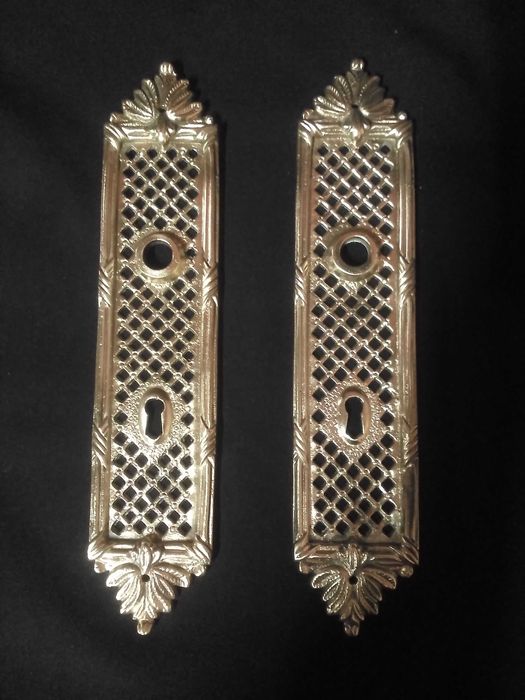 Par de espelhos para fechadura de porta em latão maciço