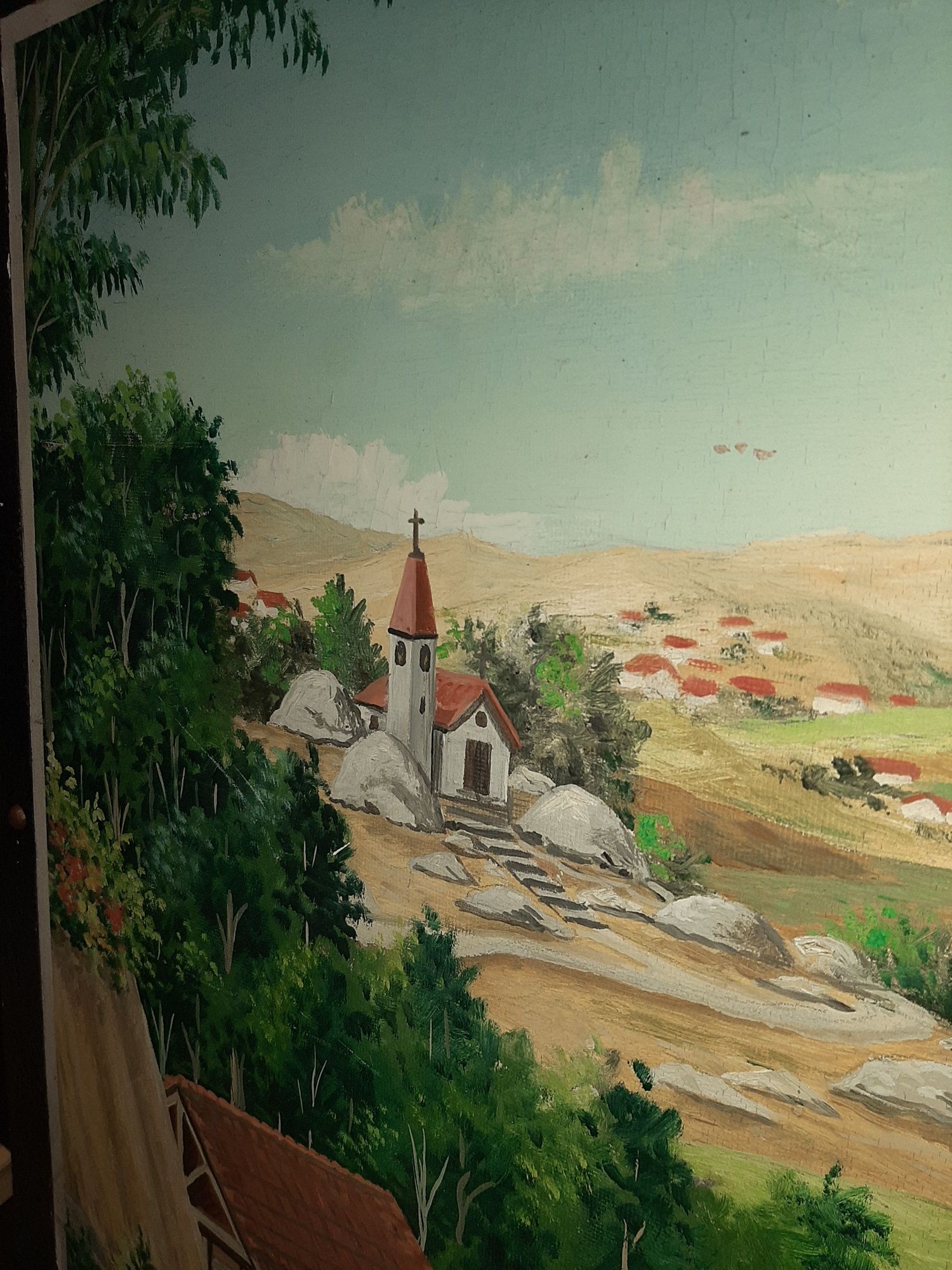 Grande Obra Óleo Sobre Platex da Igreja da Penha em Guimarães