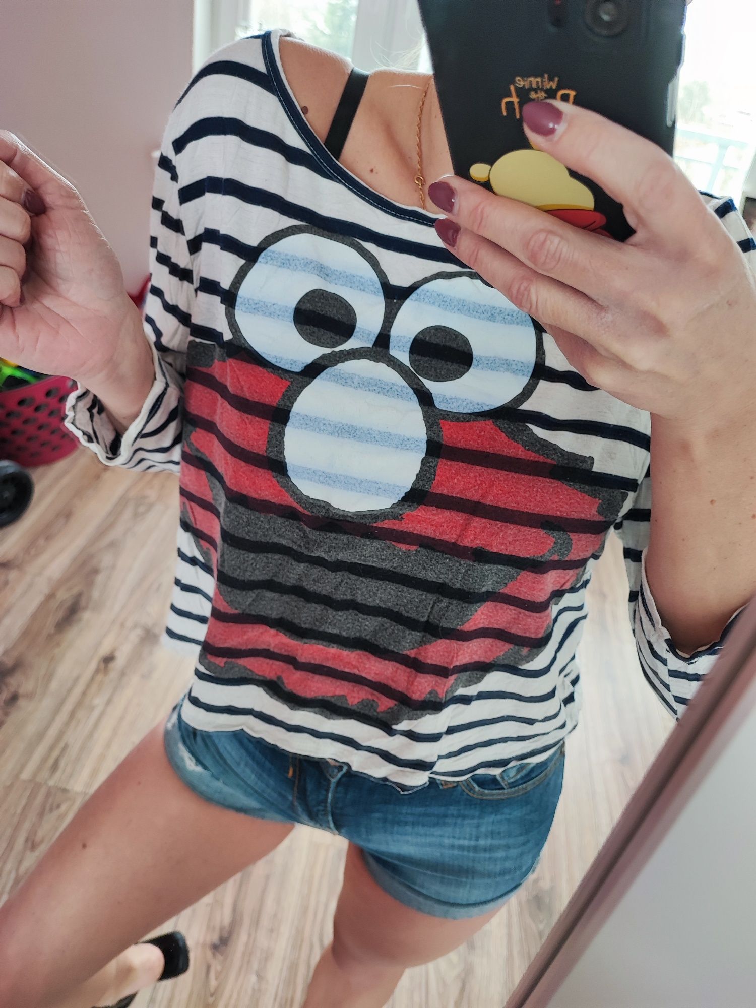 T-shirt, koszulka, bluzka, paski , Elmo  Forever 21 rozm s 36