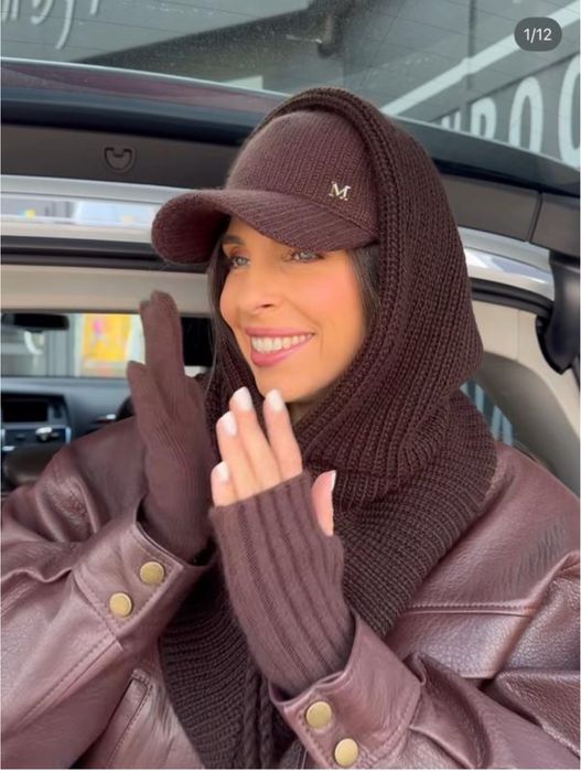 Кепка коричнева утеплена жіноча