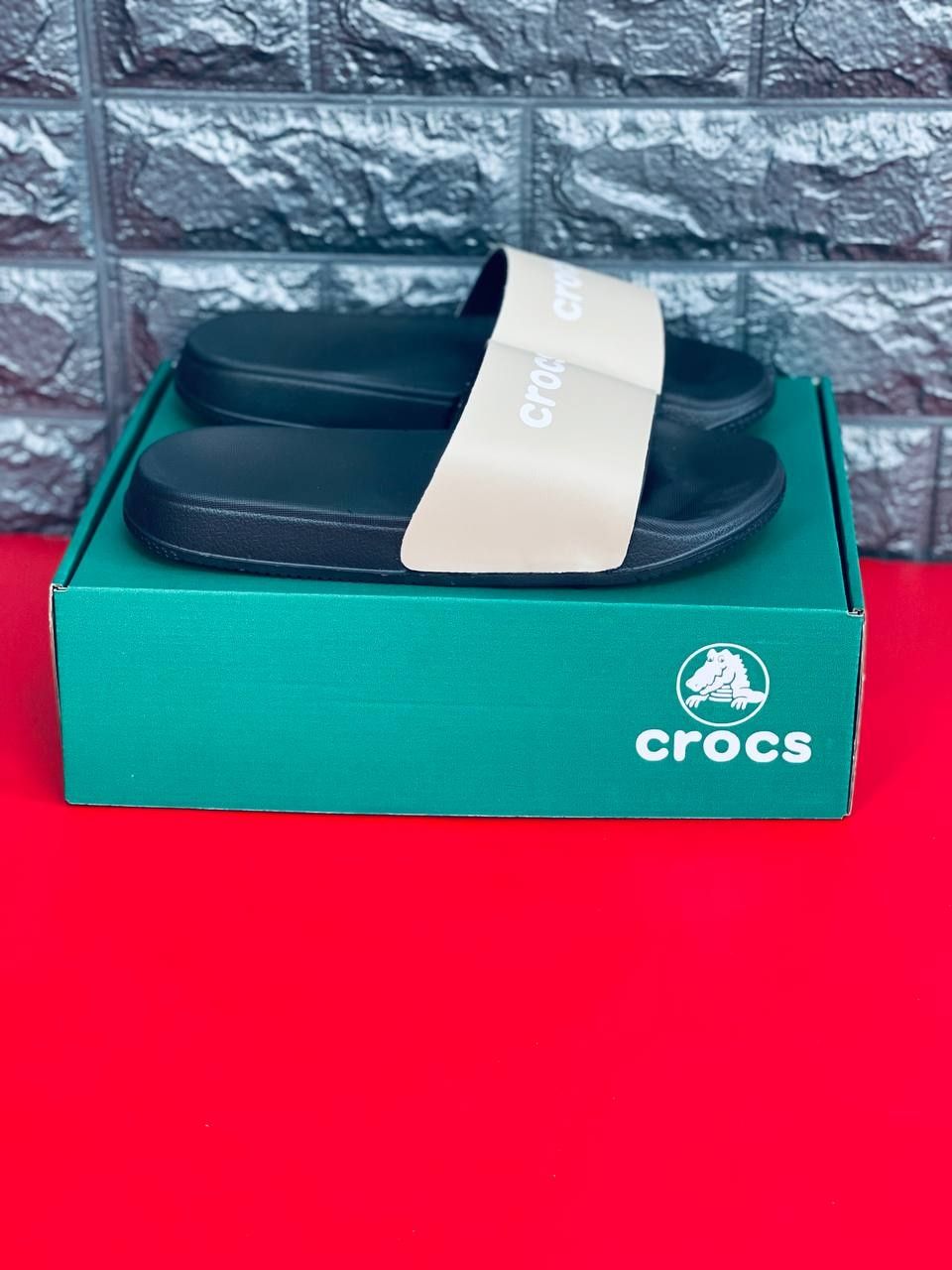 Мужские шлепанцы crocs чёрные тапочки крокс