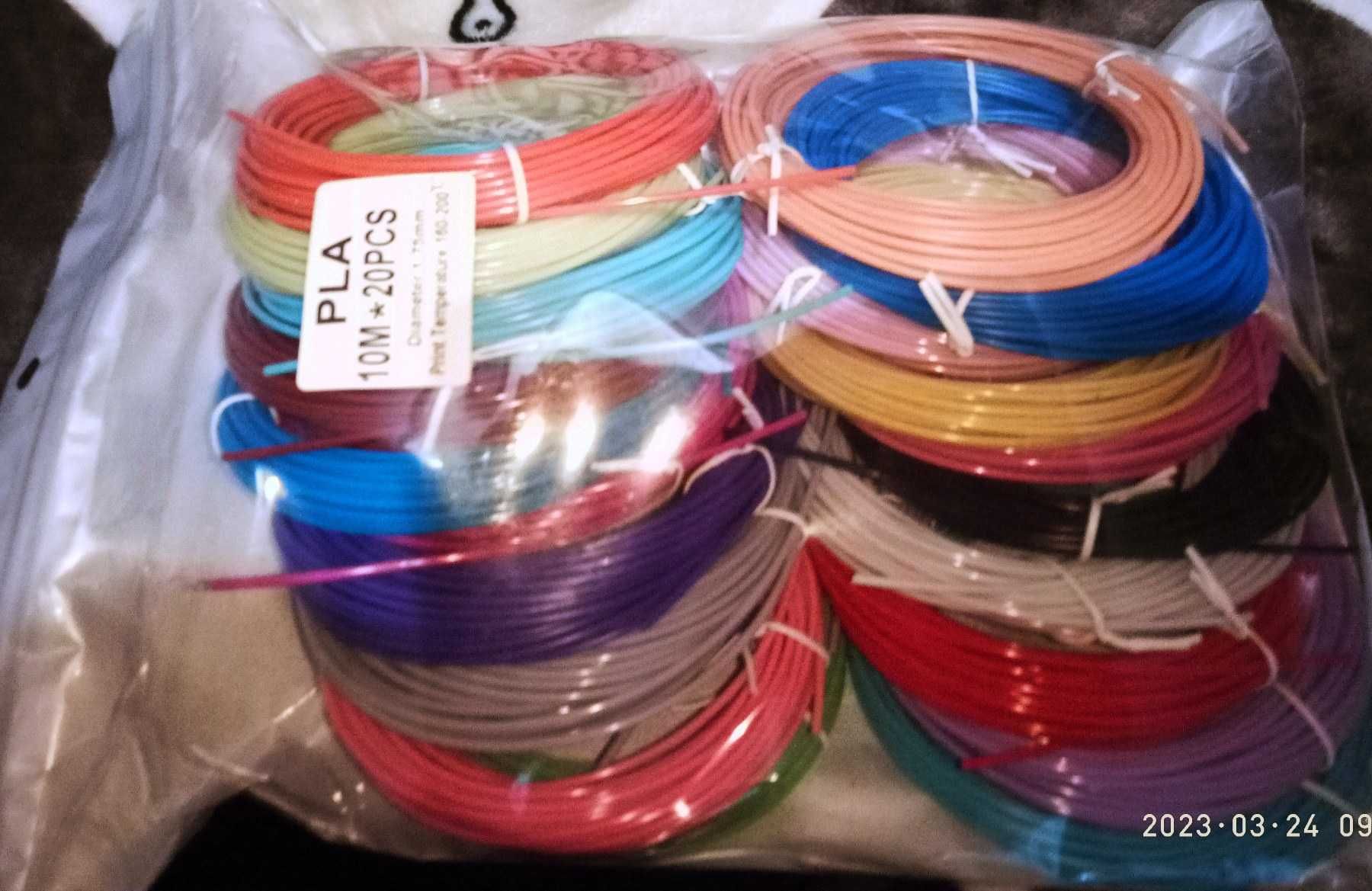 100-200-350м PLA пластик для 3D ручки Набір 10, 20, 35 кольорів по 10м