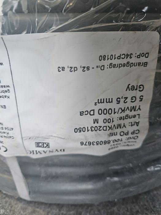 Przewód okrągły 5x2,5 drut