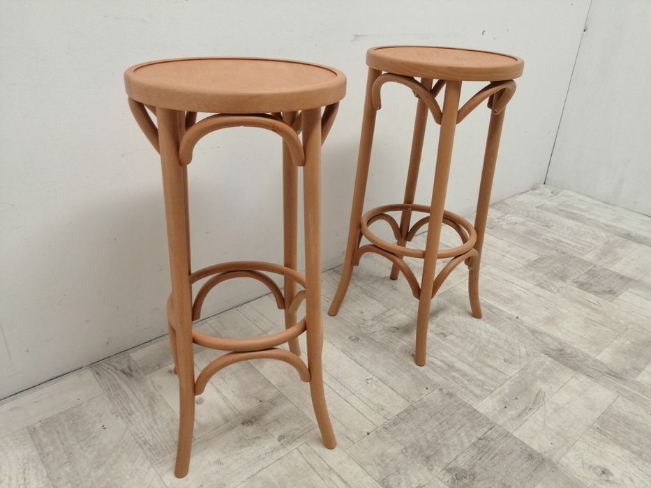 stołki barowe hokery model Thonet gięty buk drewno do wyspy kuchni