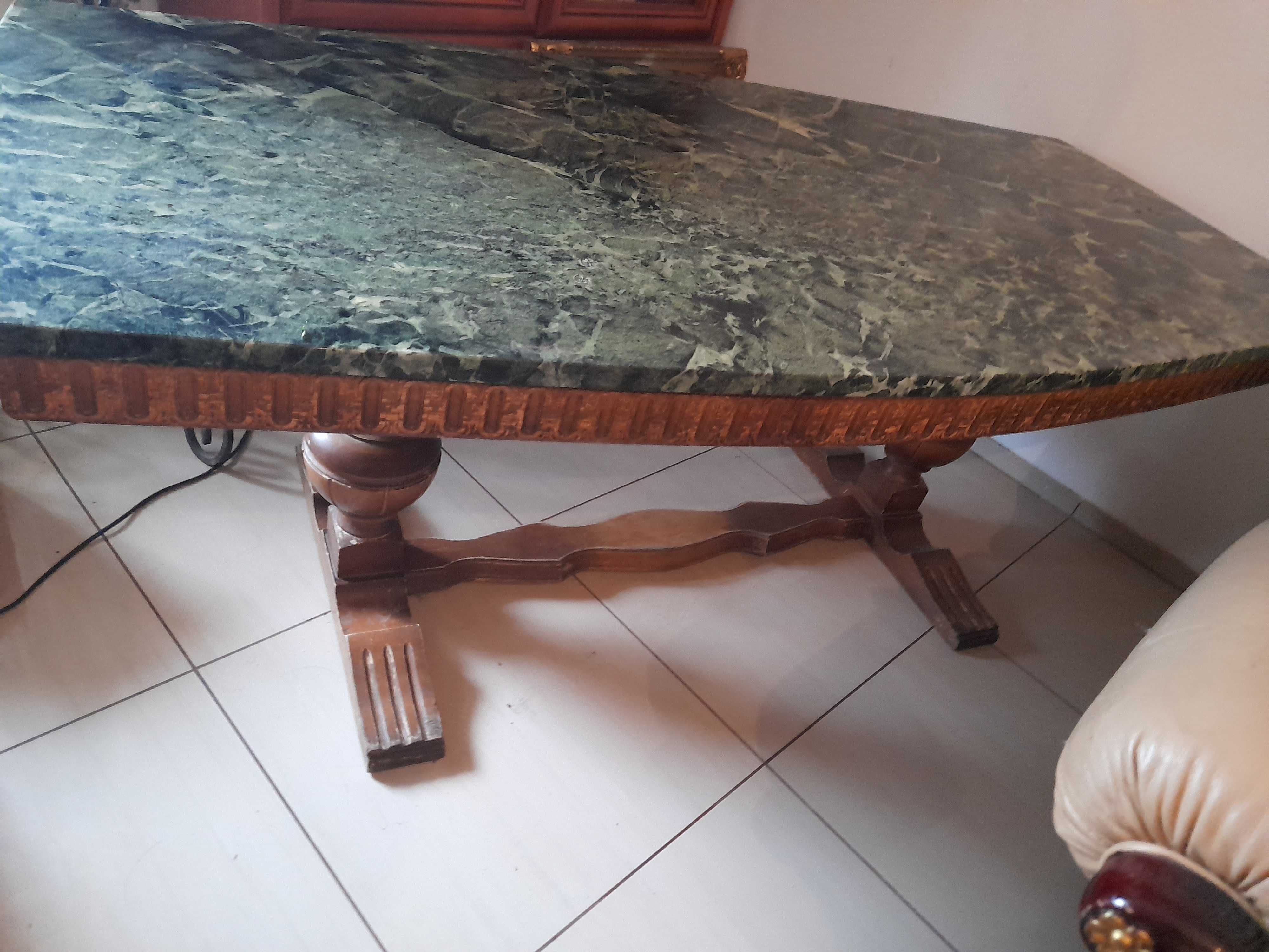 Ława debowa marmurowa