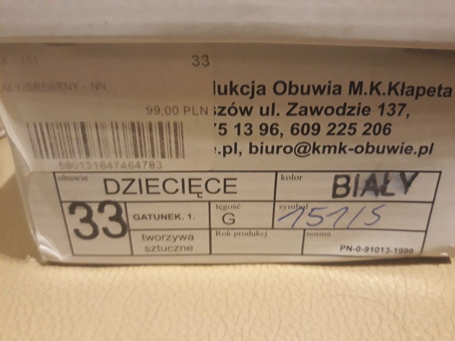 Buty na ,,wyjście,, komunijne rozm 33