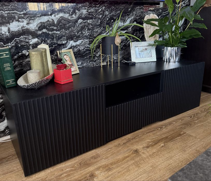 Bogard Szafka RTV wisząca Nicole 150 cm - czarny mat - Jak Nowa !!!