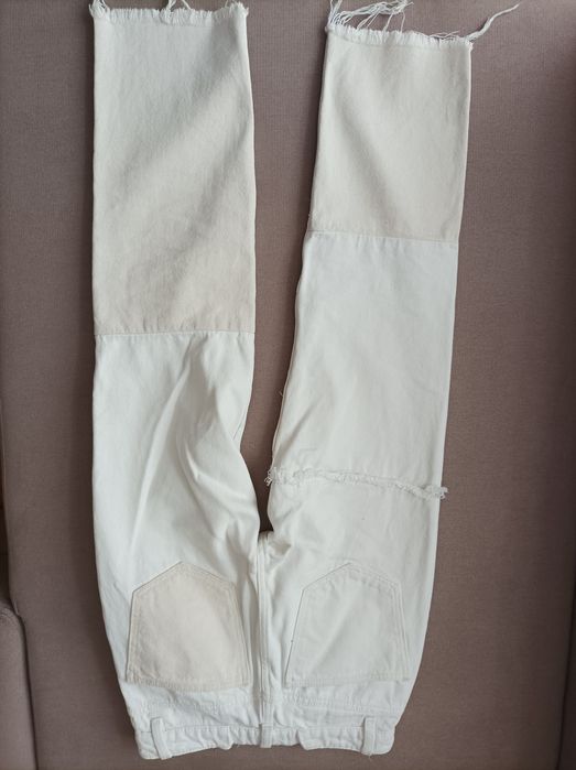 Dżinsy dziewczęce rozmiar 32 beżowe dwukolorowe Sinsay