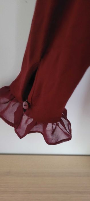 Burgundowa bluzka wiskoza falbanki Himmelblau, roz 44