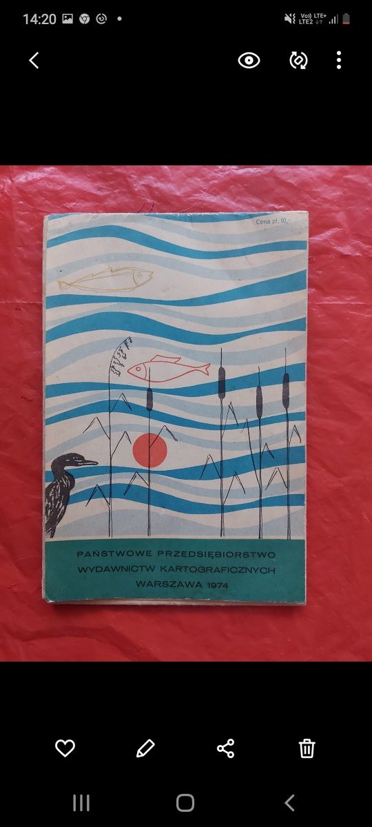 Mapa Turystyczna Wielkie Jeziora Mazurskie 1974 rok z czasów PRL