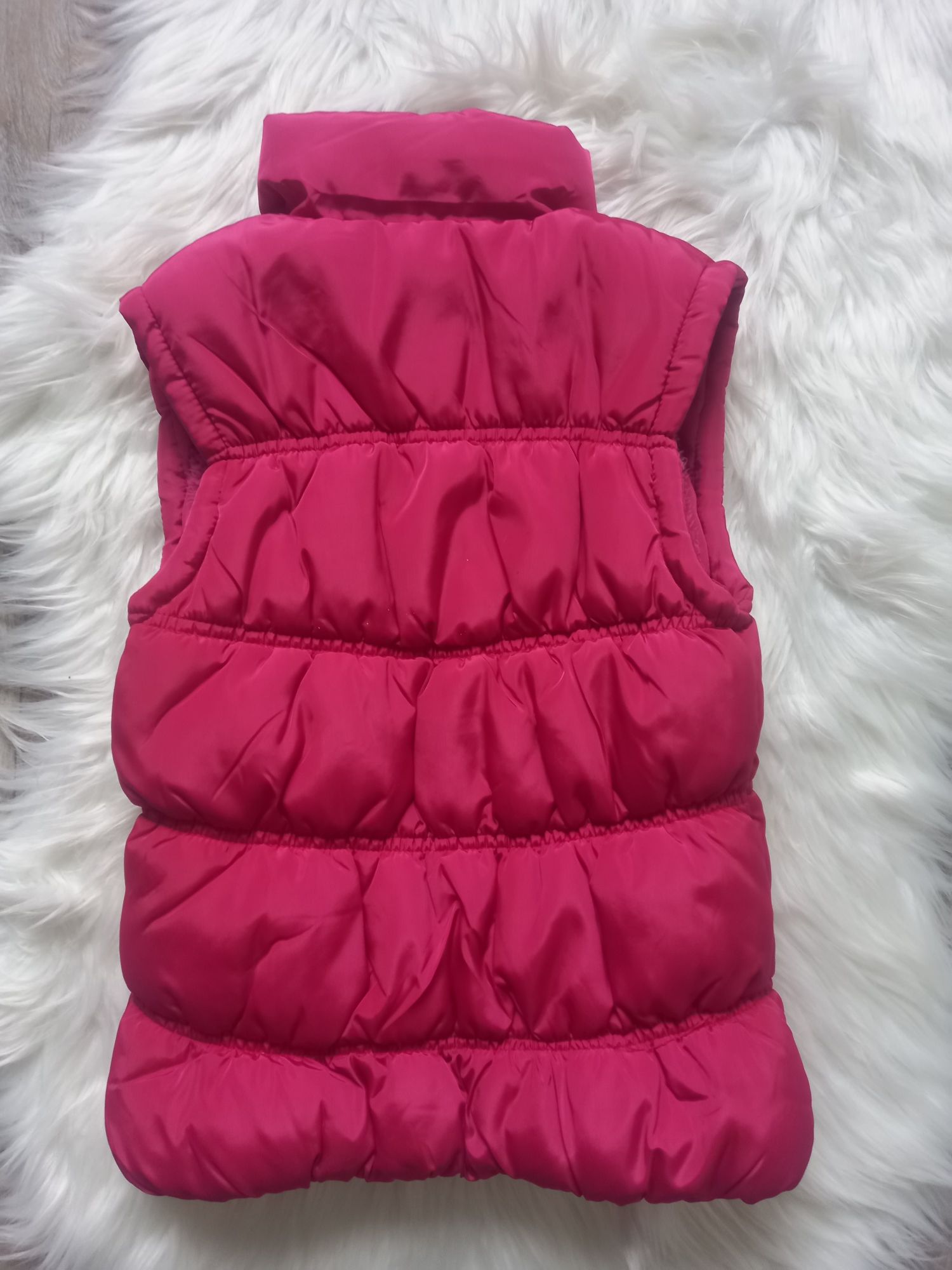 Bezrękawnik LUSA różowy ciepły roz 8 lat 128 cm