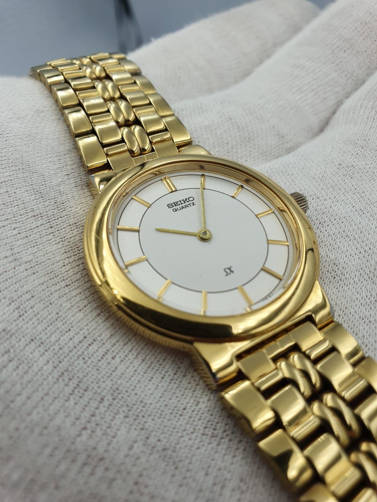 Vintage Seiko SX Quartz - GOLD - piękny damski zegarek na bransolecie