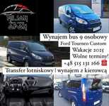 Wynajem Busa 9-Os Ford Custom Tytanium transport osób z kierowcą