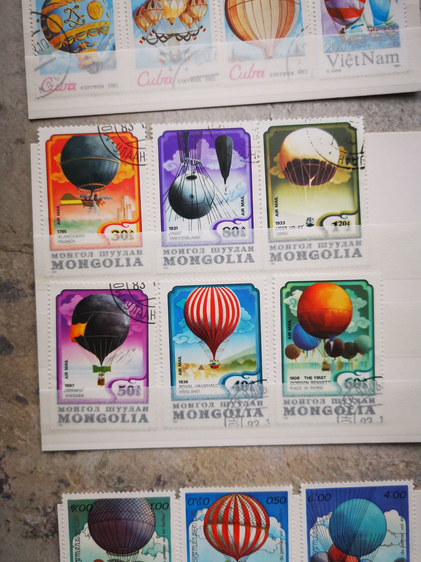 Znaczki pocztowe z motywem balony