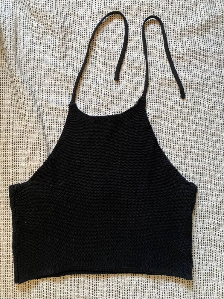 Top de tricot preto