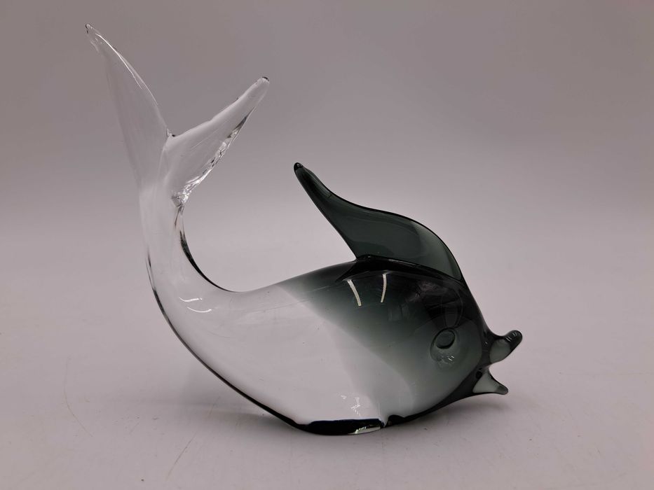 Figurka ryba szkło Murano smoky glass V.Nason&Co przycisk do papieru