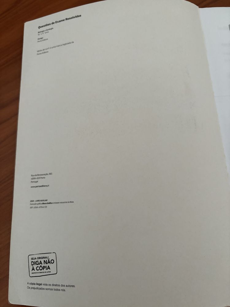 Livro de exame de Biologia 11 ano