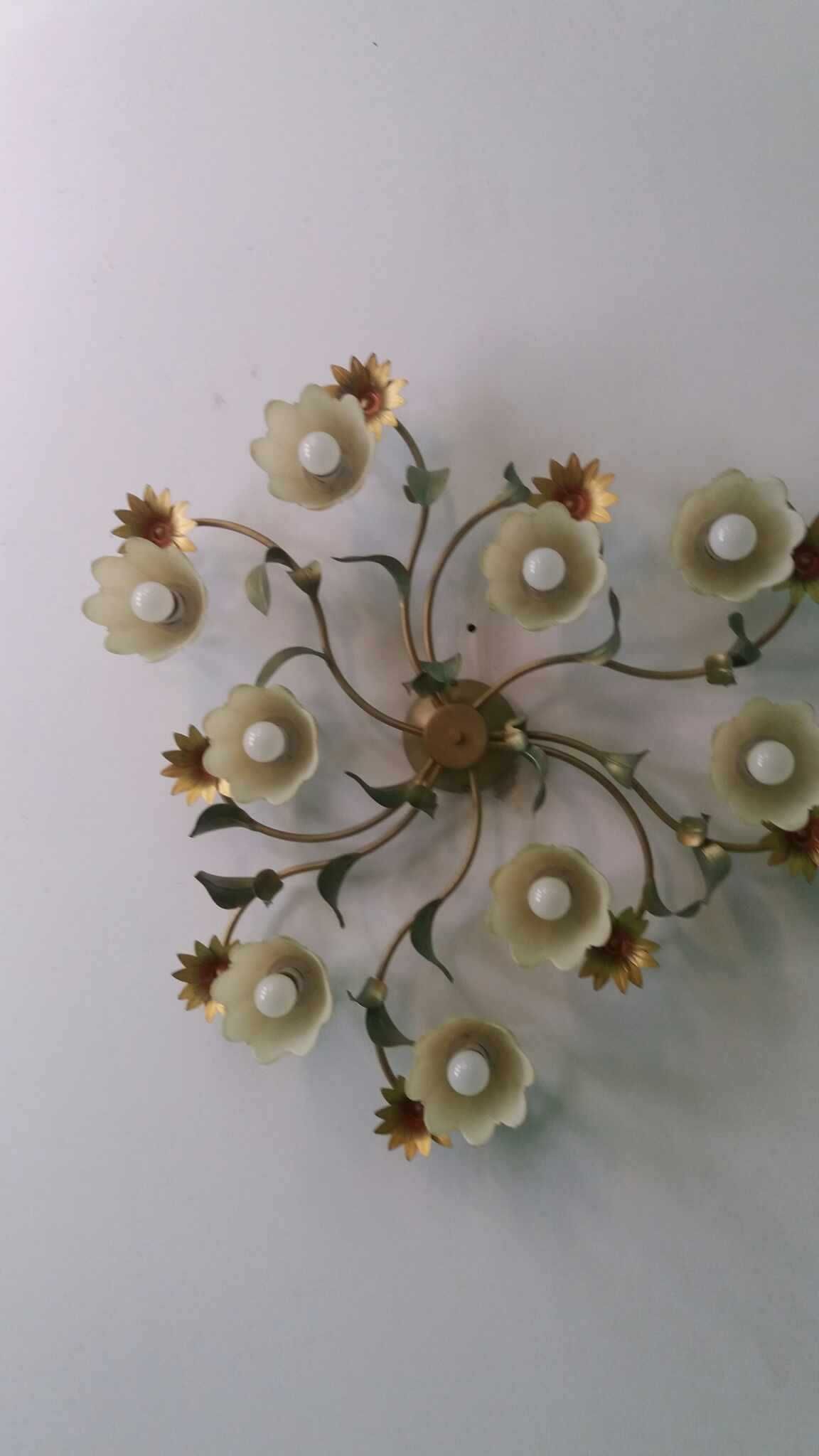 żyrandol kwiaty słoneczniki duży salon kuchnia  lampa sufitowa led