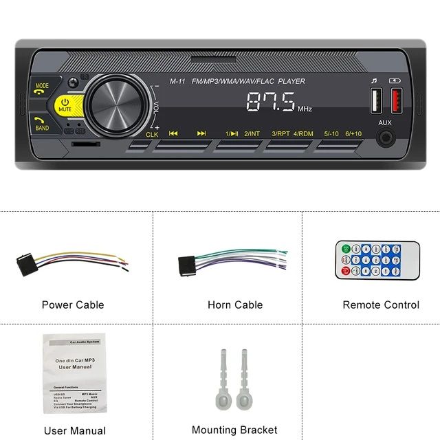 Rádio universal 1din com bluetooth USB AUX FM NOVO