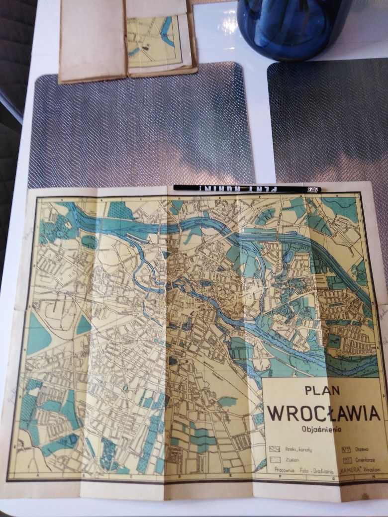 Plan miasta Wrocławia Breslau 1957 rok.