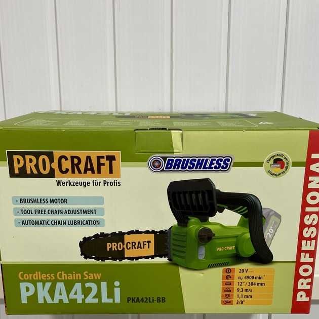 Аккумуляторная пила Procraft PKA42Li цепная Оригинал гарантия 3 года!