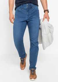 bonprix niebieskie jeansowe proste spodnie męskie jeansy z 52/54