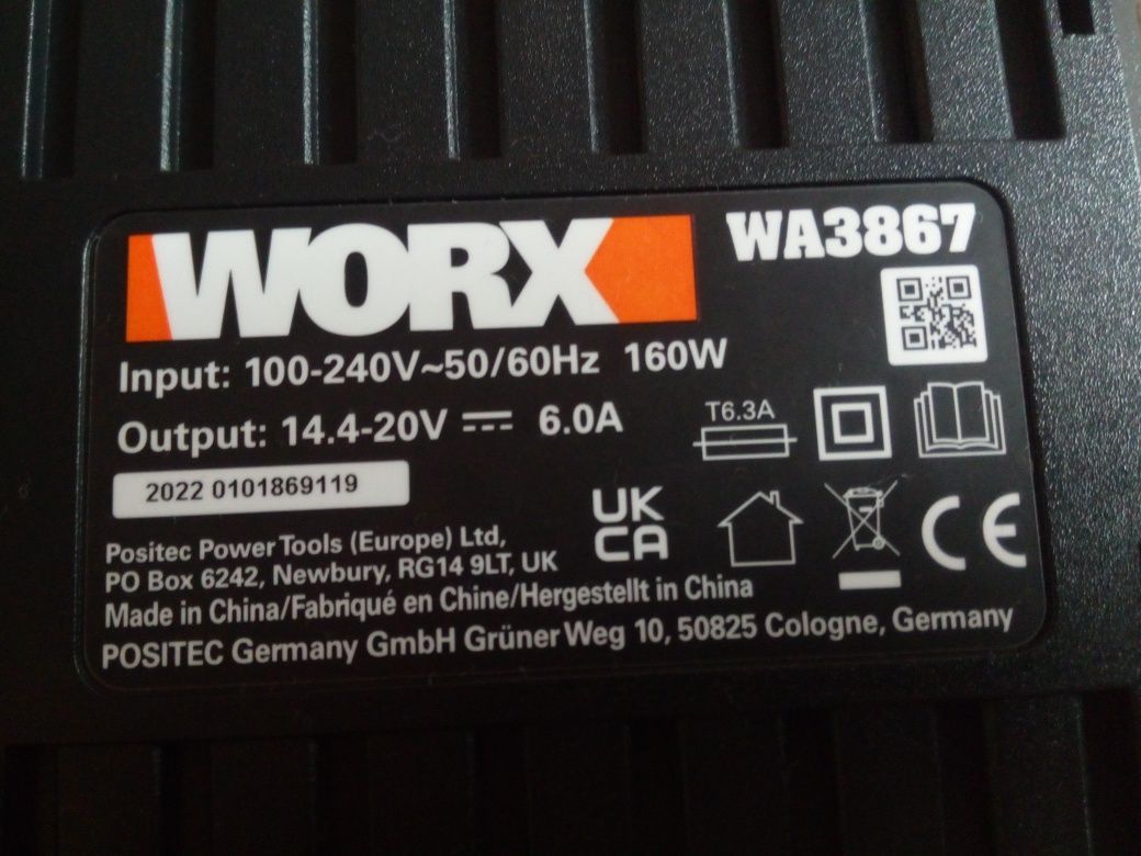 Ładowarka WORX WA3867 20V 6A PowerShare ładowarka Guild Erabauer Dexte