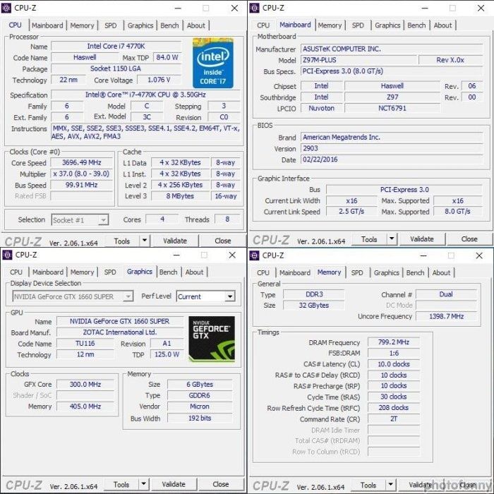 Computador ATX, Intel i7, 32GB RAM, GTX1660, 256GB NVme, 1TB HDD.