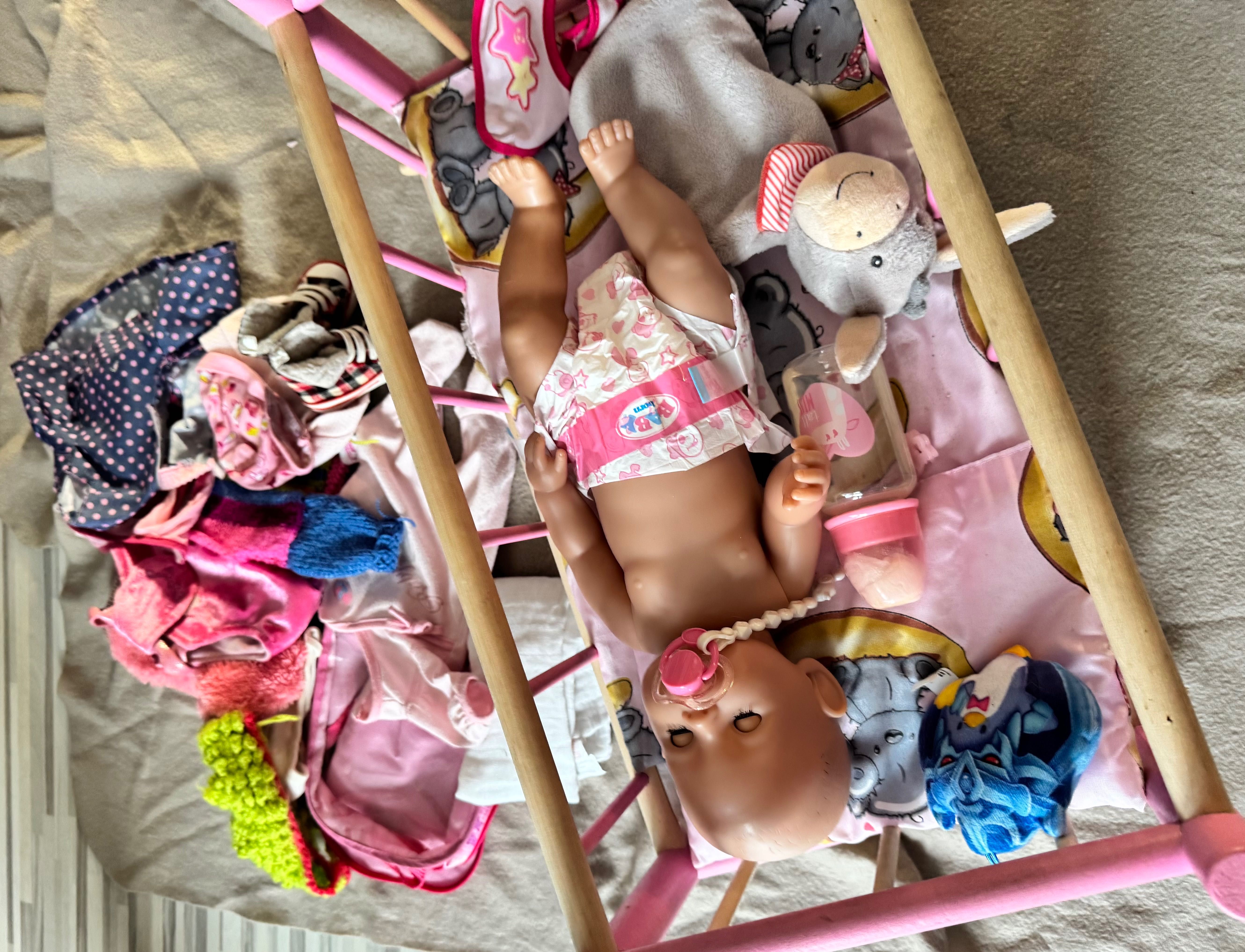 Lalka Baby Born akcesoria łóżeczko wózek