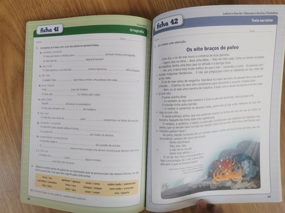 Fichas de português 4 ano