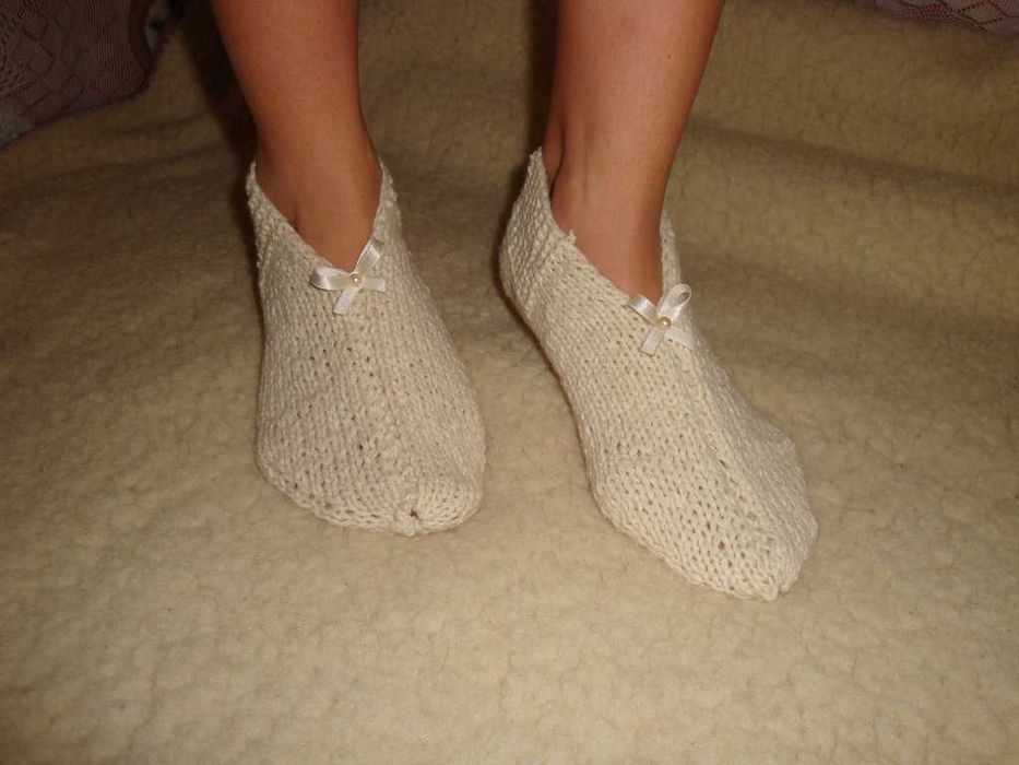 Handmade домашние тапочки следки носки шерстяные, ручная работа винтаж