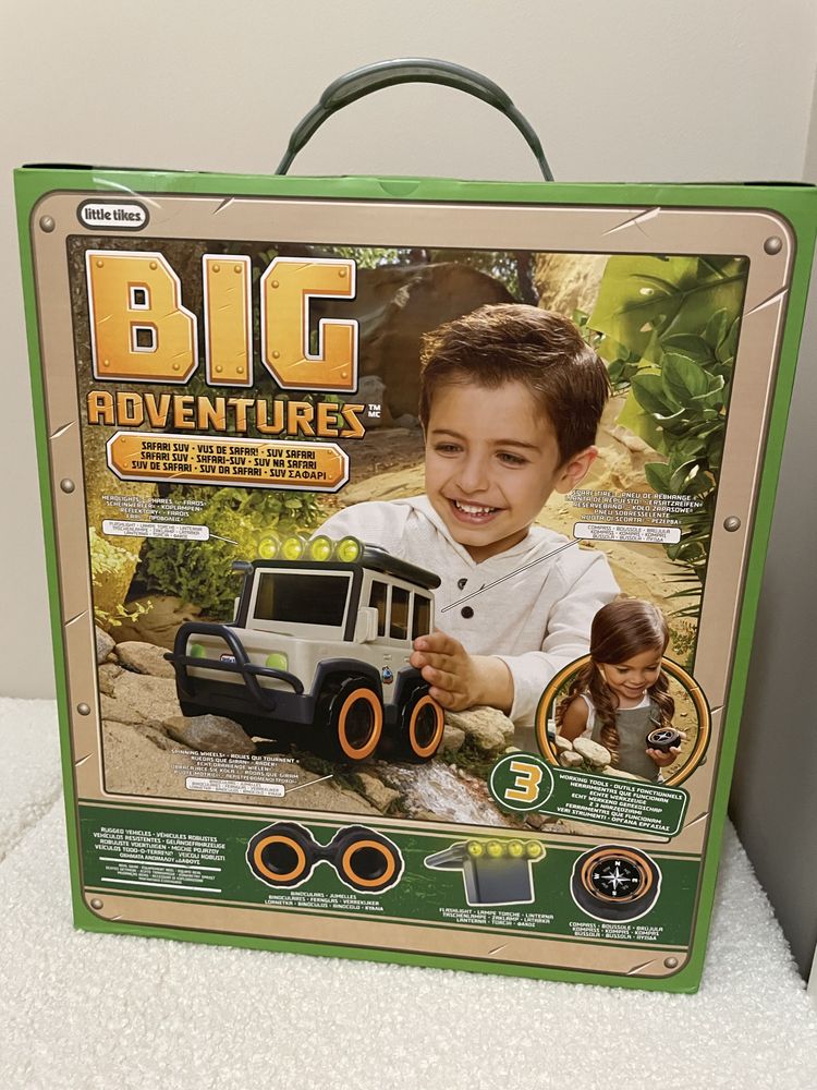 Auto Little Tikes big adventures safari suv lornetka kompas latarka