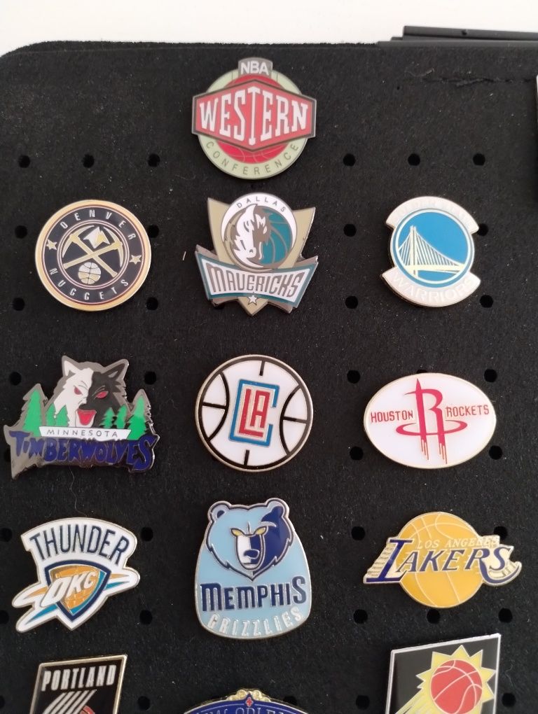 NBA zestaw 33 przypinki piny znaczki odznaki - Lakers Bulls Miami Jazz
