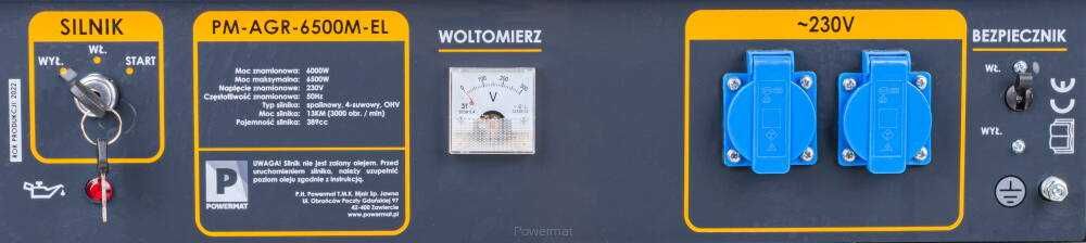 POWERMAT Agregat Prądotwórczy Generator z Rozruchem 6500w 6,5kW PM1141