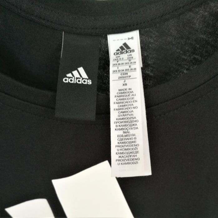 T-shirt koszulka Adidas xs Czarna białe Logo